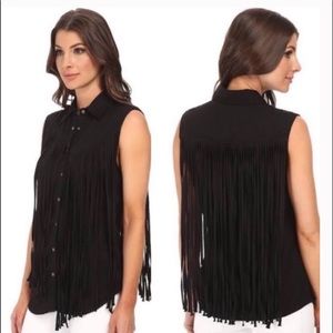 BLANK NYC Fringe Blouse